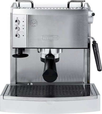 De'Longhi Espresso Machine with 15 bars of pressure, Milk Frother and removable water tank Stainless Steel