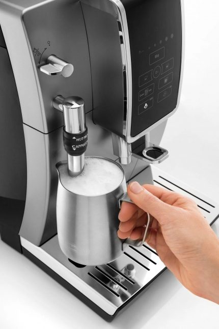 De'Longhi Dinamica TrueBrew Over Ice Fully Automatic Coffee and Espresso Machine - Chrome and Black