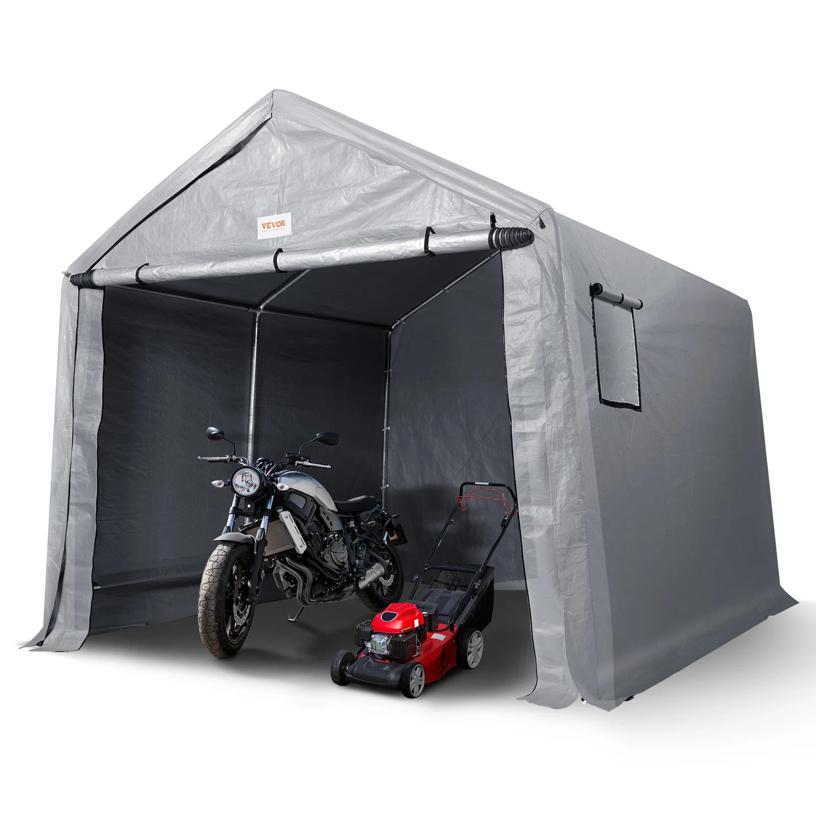vevor-portable-shed-outdoor-storage-shelter-10-x-10-x-85-ft-heavy-duty-all-season-instant-storage-tent-tarp-sheds-with-roll-up-zipper-door-and-ventilated-windows-for-motorcycle-bike-garden-tools.webp